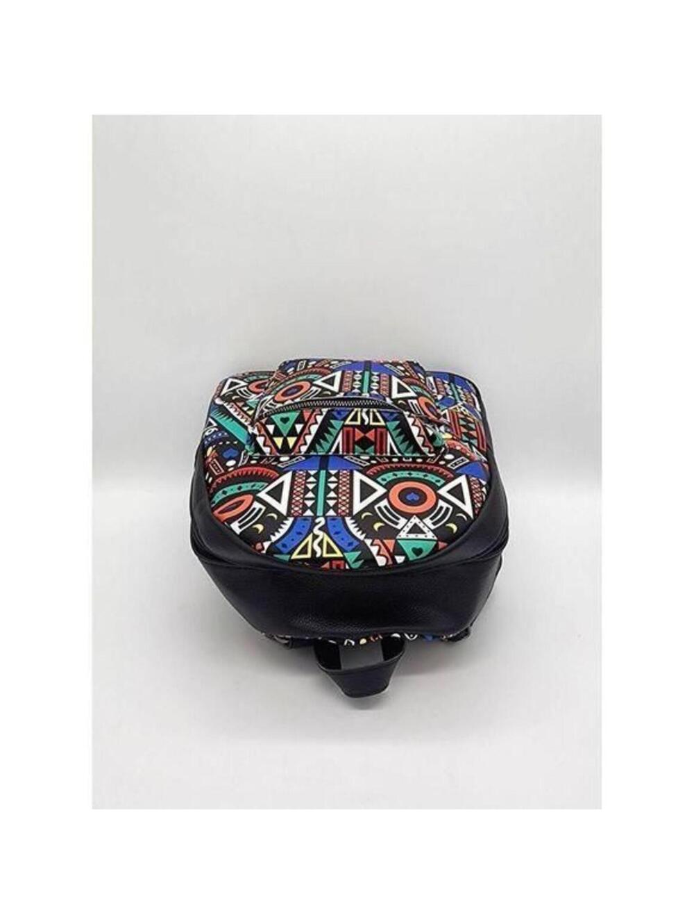 Geometrical African Print Backpack - Picture 9 of 10